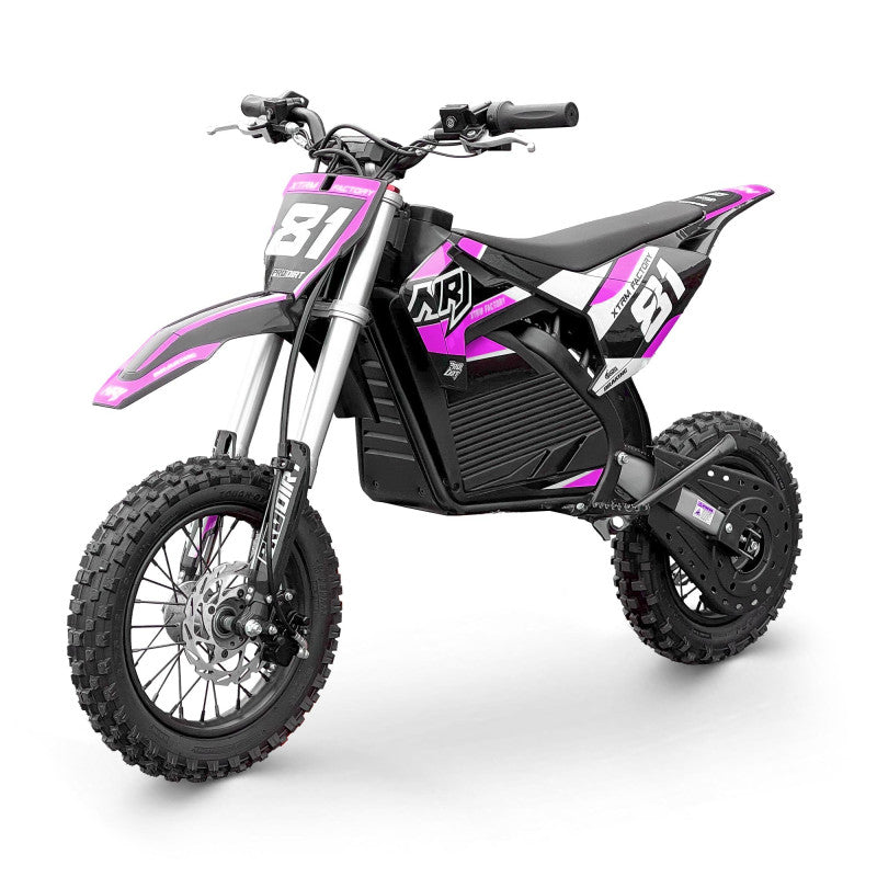 Dirt bike enfant électrique lithium 1000W NRJ 12/10 Rose