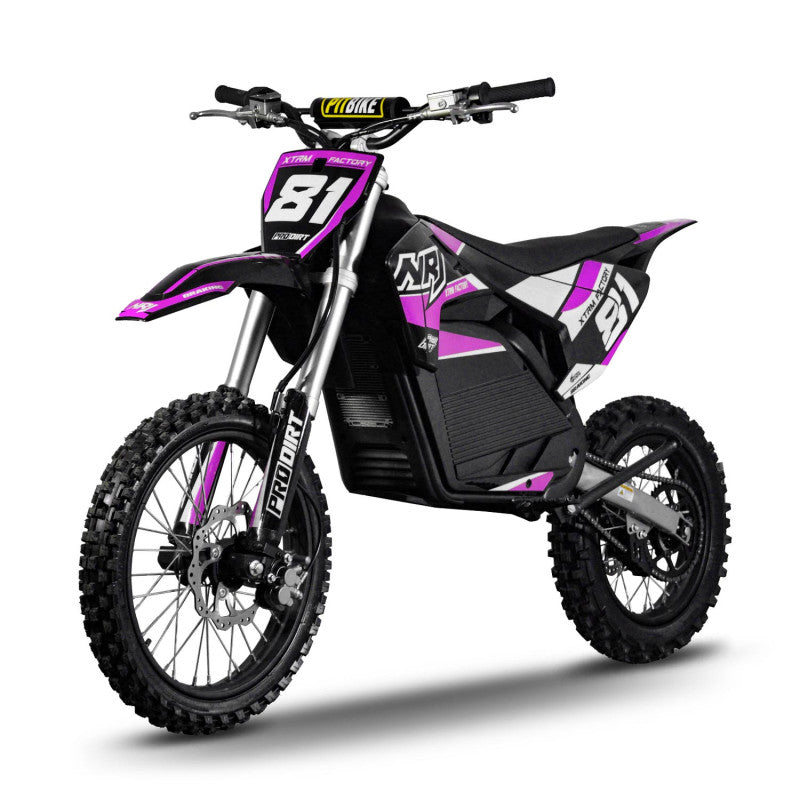 Motocross électrique NRJ 5000WATTS - 72V30AH - 17/14 - ROSE