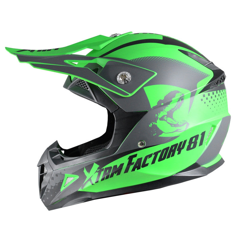 Casque moto enfant XTRM 81, Vert, XL KID 53-54cm