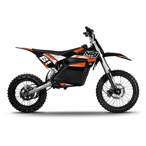 Motocross électrique NRJ 5000WATTS - 72V30AH - 17/14 - ORANGE