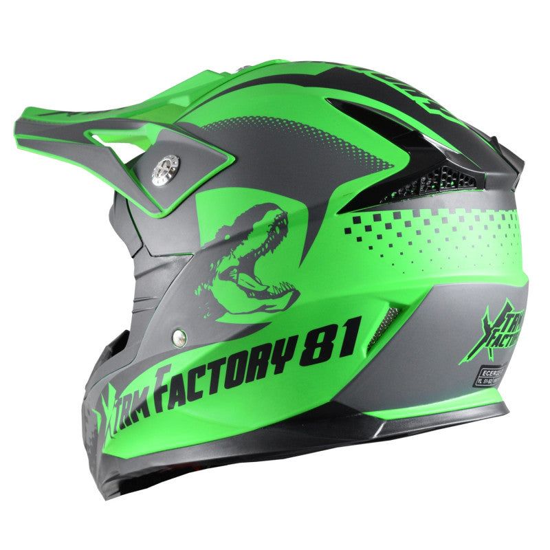 Casque moto enfant XTRM 81, Vert, XL KID 53-54cm