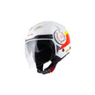 Casque jet vintage PULL IN Open Face, Blanc, Rouge, Jaune, S
