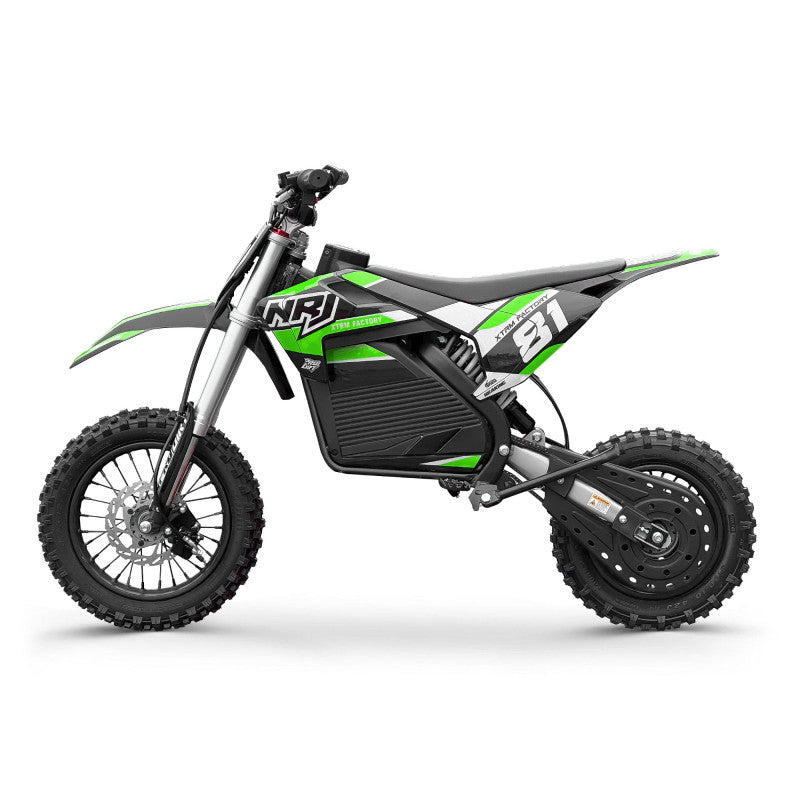 Dirtbike électrique enfant NRJ 1000W 12/10 Vert