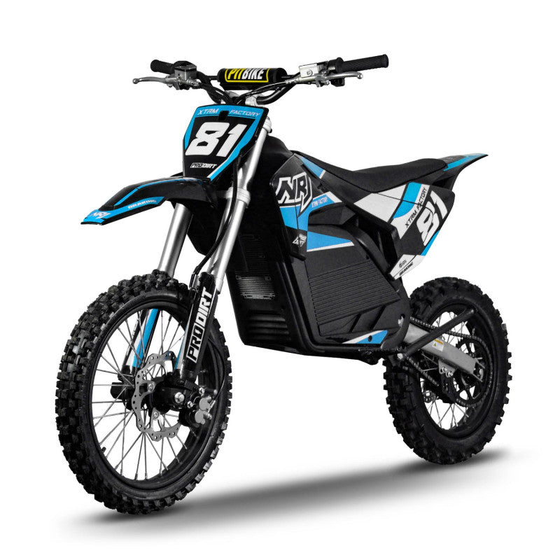 Motocross électrique NRJ 5000WATTS - 72V30AH - 17/14 - BLEU