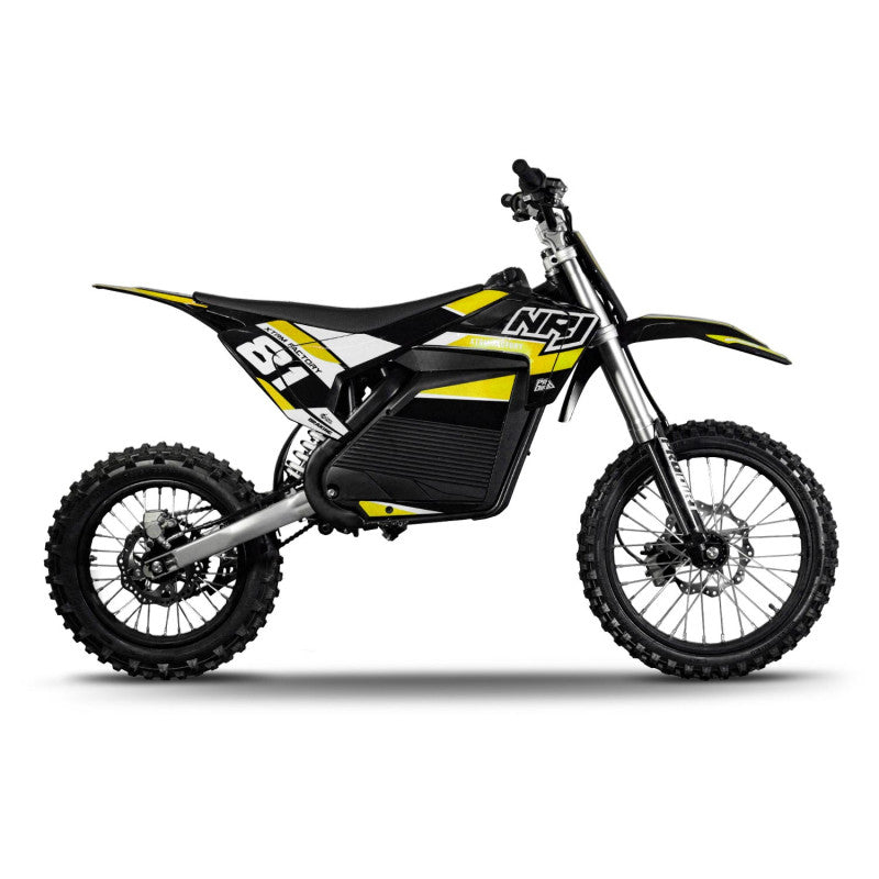 Motocross électrique NRJ 5000WATTS - 72V30AH - 17/14 - JAUNE