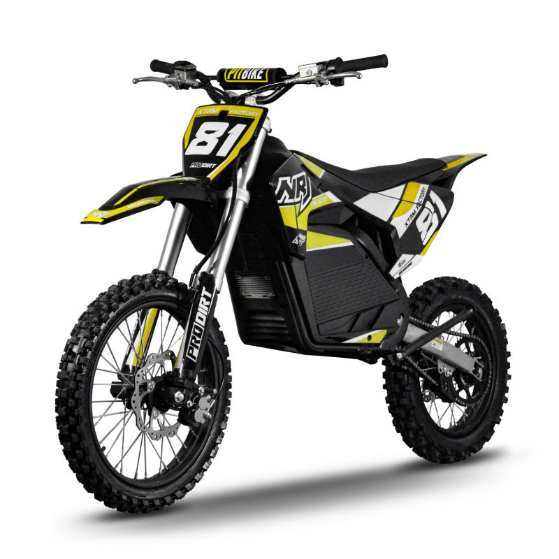 Motocross électrique NRJ 5000WATTS - 72V30AH - 17/14 - JAUNE
