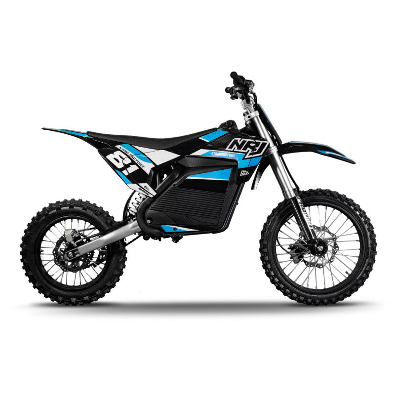 Motocross électrique NRJ 5000WATTS - 72V30AH - 17/14 - BLEU