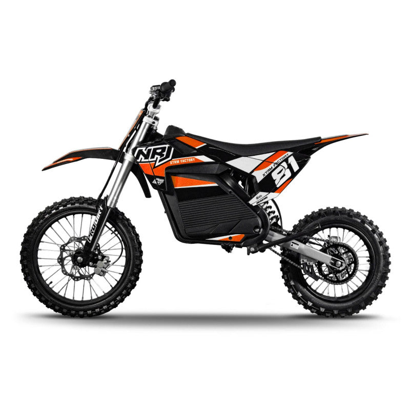 Motocross électrique NRJ 5000WATTS - 72V30AH - 17/14 - ORANGE