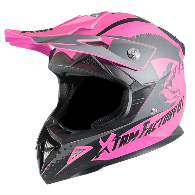 Casque moto enfant XTRM 81, Rose, M KID 49-50cm