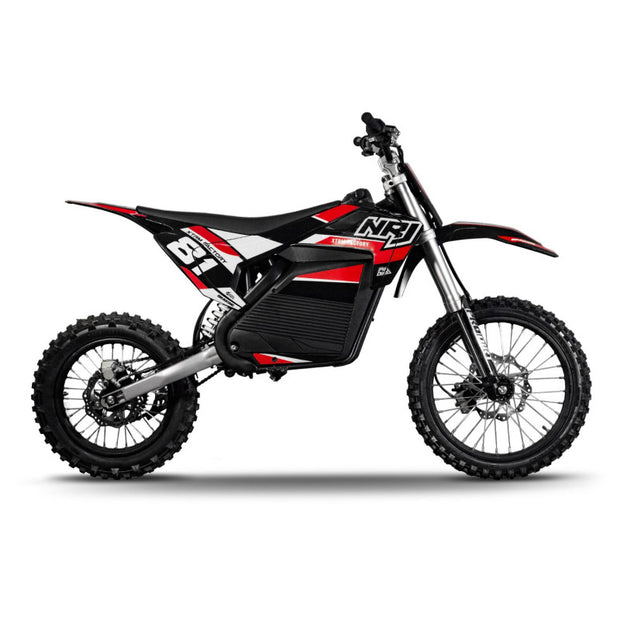 Motocross électrique NRJ 5000WATTS - 72V30AH - 17/14 - ROUGE