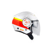 Casque jet vintage PULL IN Open Face, Blanc, Rouge, Jaune, XS