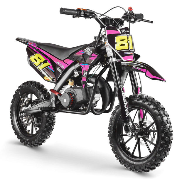 Moto pocket 50cc pour enfant MX STORM Rose