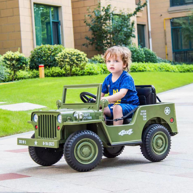 Voiture mini JEEP 12V 1 place, Vert