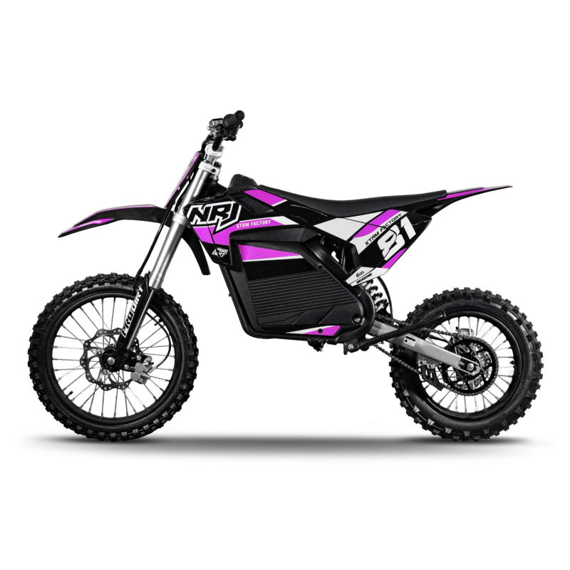 Motocross électrique NRJ 5000WATTS - 72V30AH - 17/14 - ROSE