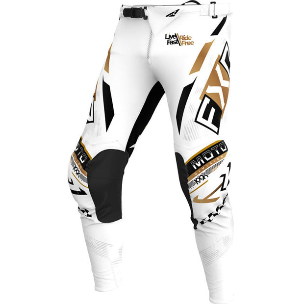 Pantalon cross enfant FXR 25 Gladiator Blanc Noir Or, 24US