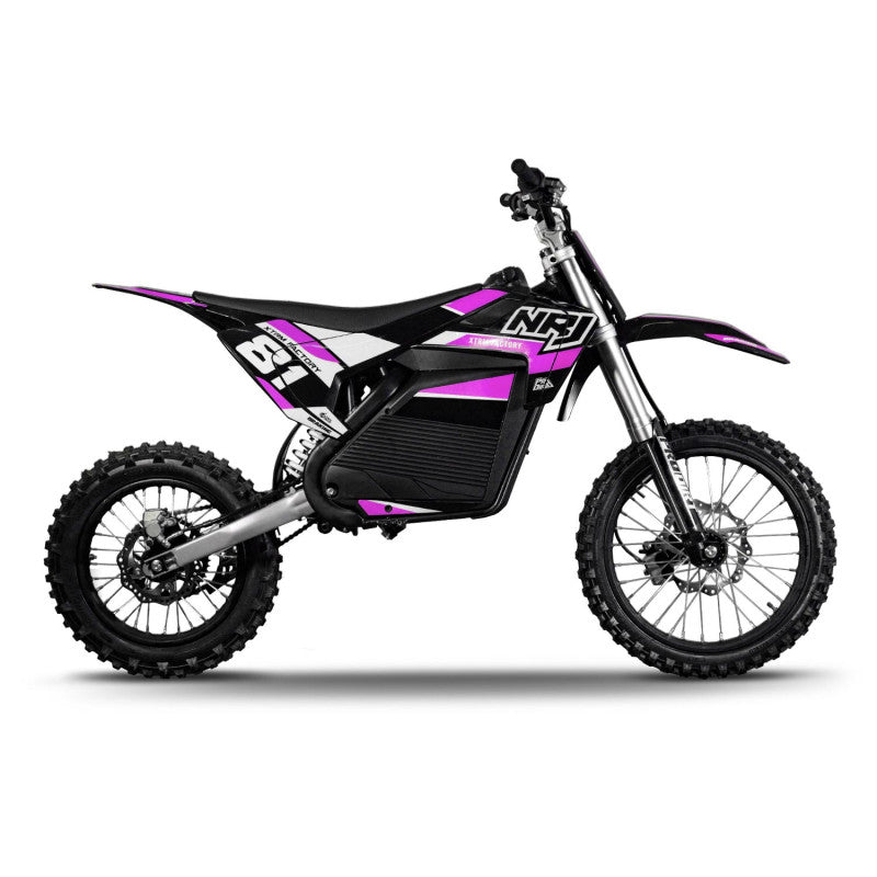Motocross électrique NRJ 5000WATTS - 72V30AH - 17/14 - ROSE